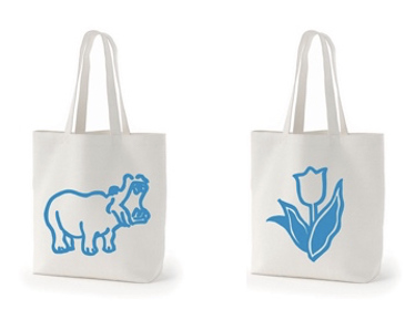 19 / JUKE : Tote-Bag (White - Fluorescent blue)